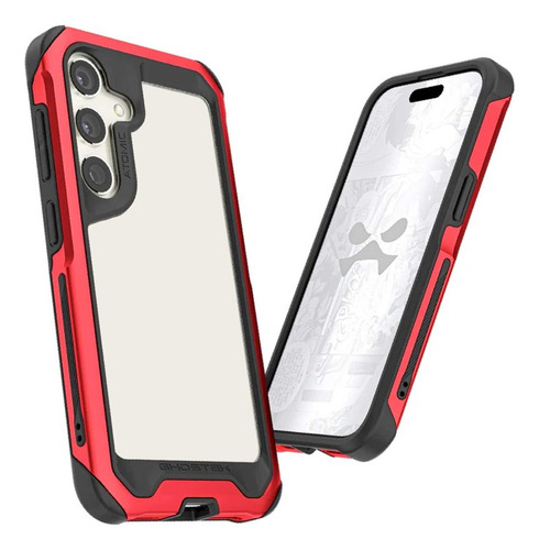 . Funda Ghostek Atomic Para Samsung S24 Roja Aluminio Transp