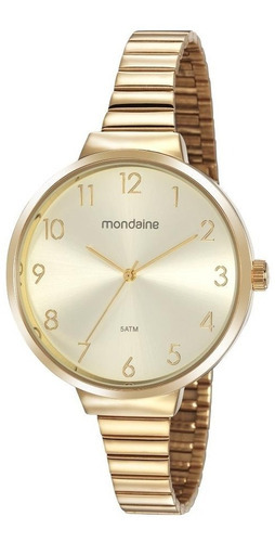 Relógio Feminino Mondaine 32116lpmvde1 Cor da correia Dourado Cor do bisel Dourado Cor do fundo Dourado