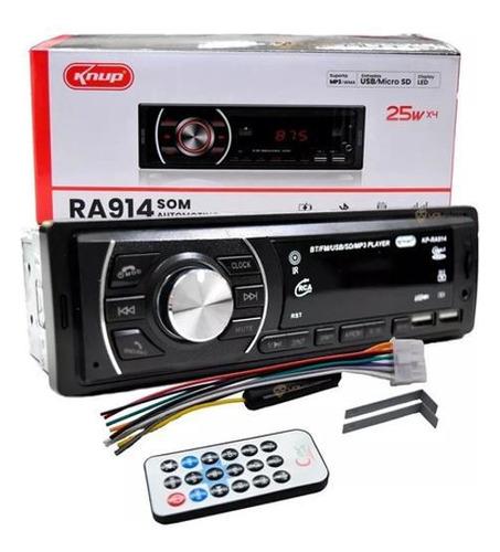 Auto Rádio Som Automotivo Bluetooth Mp3 Player Usb Fm Aux Sd