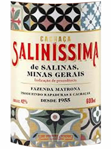 Cachaça Saliníssima 600ml Original