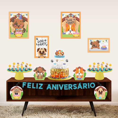 Kit Festa Pronta Decoração Pet Dog Cachorro Auniversário - 40 Un Piffer