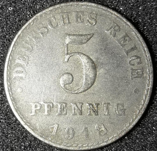 Moeda 5 Pfennig Ano 1918 Alemanha