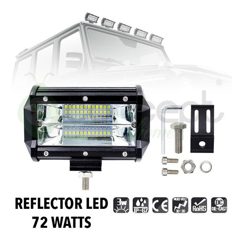 2 X Reflectores Led 12v 24v 72w 7200lm Toyota Ford Jeep Kia