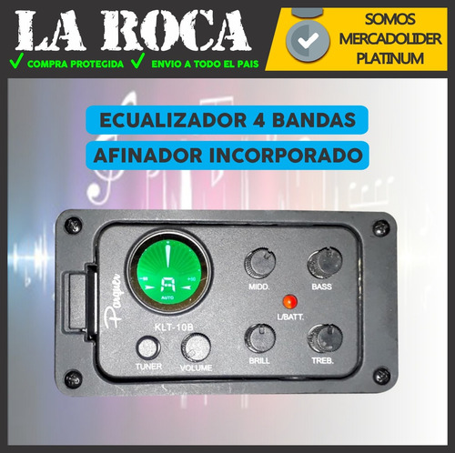 Imagen 4 de 10 de Guitarra Electroacustica Parquer Gac209 Tbbleq4 Con Afinador