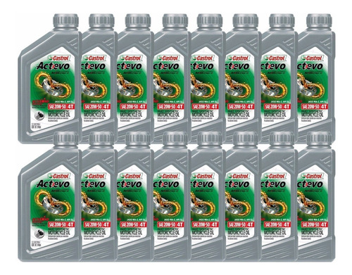 Caja 16ltr Aceite Moto Castrol Actevo 4t Semisintético 20w50