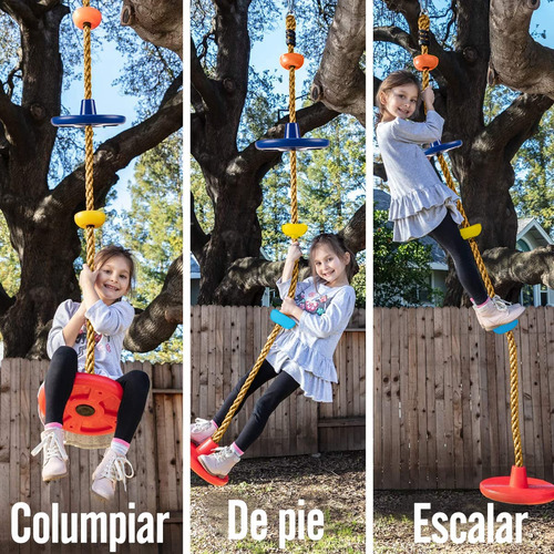 Columpio De Escalera De Cuerda Con Nudo Y Asiento Ajustable