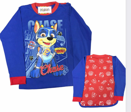 Remeras Con Capa Paw Patrol Patrulla Canina Chase Marshall