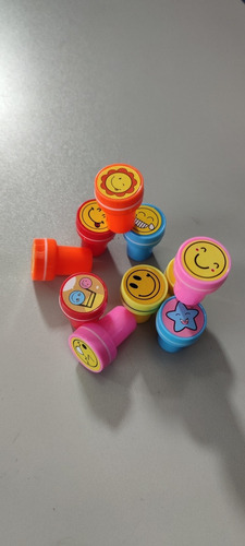 Imagen 2 de 5 de Set 10 Timbres Sellos Infantiles Smile Caritas Motivacion