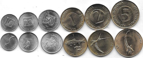6 Monedas Eslovenia Año 1999/2000 Sin Circular
