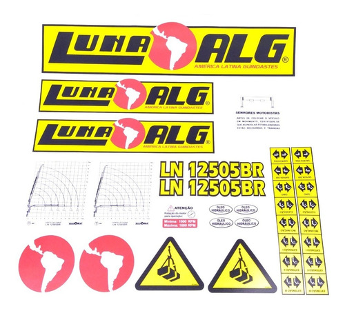 Kit De Adesivos Munck Luna ALG Ln 12505 Br  + Etiquetas Mk