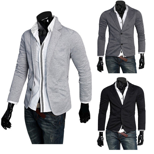 Blazers De Algodon  Disponible Gris Oscuro Talla M