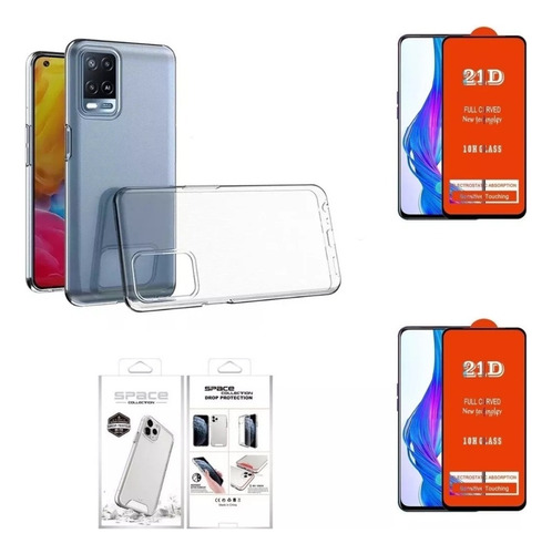 Case Funda Transparente Para Oppo A54 + 2 Micas De Pantalla