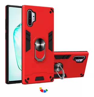 Funda Case Para Motorola G6 Play Con Anillo Metalico Rojo