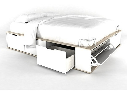 Imagen 2 de 3 de Cama Base Sommier Cajones Zapatero