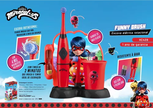 Escova Dental Rotacional Infantil Lady Bug - Miraculous - HC428 HC428