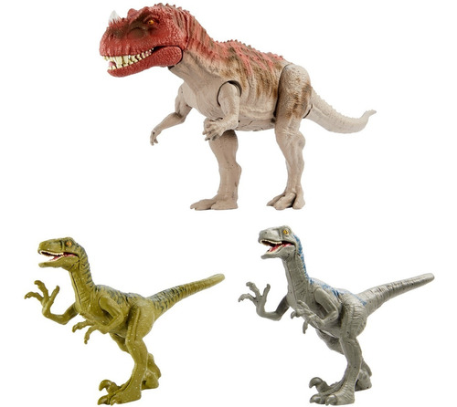 Set Ceratosaurus + Velociraptor X2 Jurassic World Original