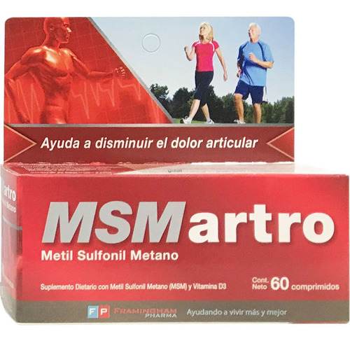 Msm Artro Reduce Inflamación Dolor Auricular 60 Comprimidos