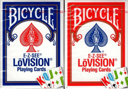 Nuevas Bicycle Lovision Cartas Con Números Grandes Set Color del reverso Set Rojo Azul