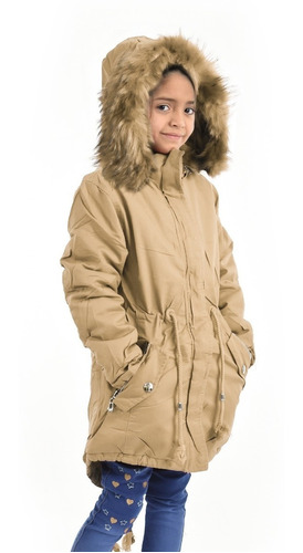 Campera Parka Nena Gabardina Invierno Con Piel Jayden 1844