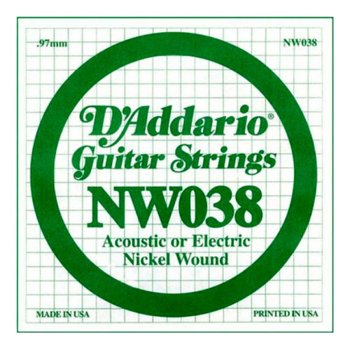 Cuerda Detallada D'addario Guitarra Eléctrica 0.38