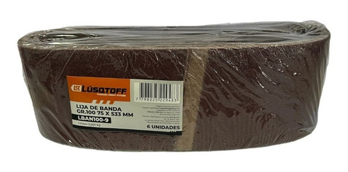 Imagen 2 de 4 de Lija Banda 75x533 Lijadora Lusqtoff Grano 100 X 6u Lban100-9