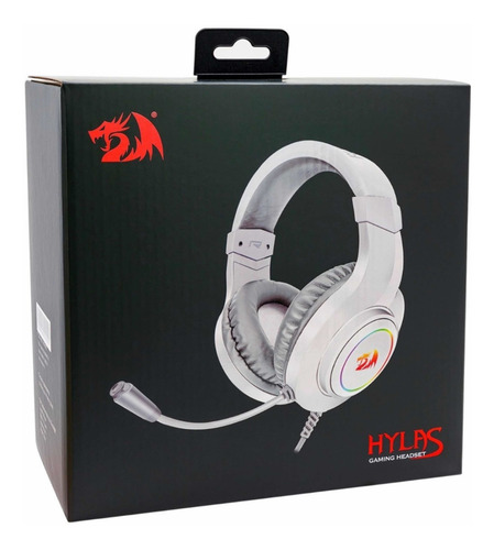 Imagen 5 de 5 de Audífono Gamer Redragon Hylas White H260 Rgb Usb Blanco