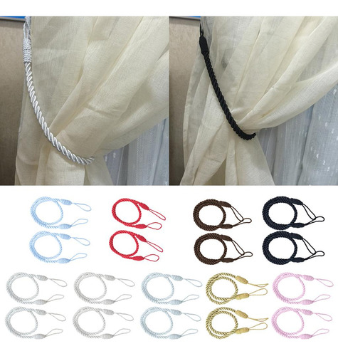 6 Pcs Tiebacks Cordón Para Cortinas