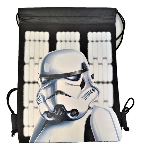 Mochila Negra Storm Trooper Cordon Bolsa Gimnasio Escolar