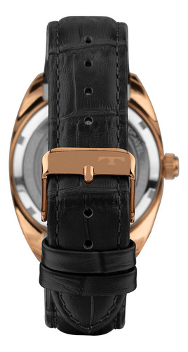 Relógio Technos Masculino Automatico Rosé - 8205ot/0p Correia Preto Bisel Preto