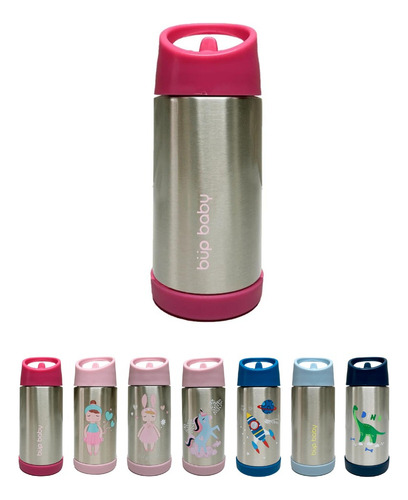 Garrafa Térmica Infantil Inox Escolar Flip 350ml 8h Premium Cor Rosa