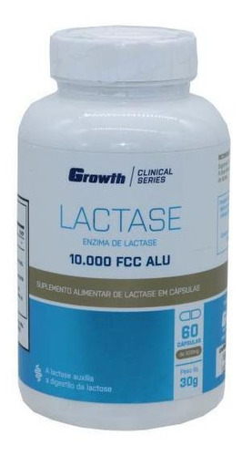 Lactase Growth Supplements 60 Cápsulas Mastigáveis Baunilha Sabor Natural