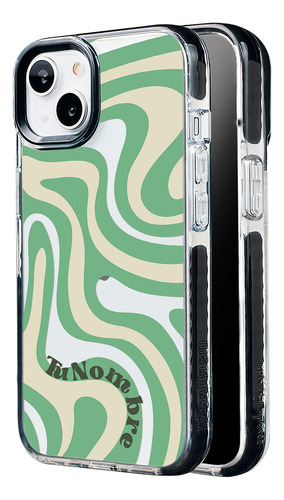 Funda Para iPhone Con Tu Nombre Para Mujer Curvas Verde