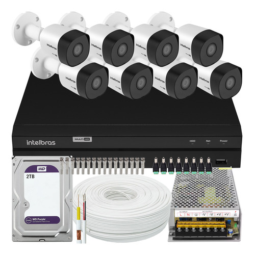 Kit 8 Cameras Seguranca Intelbras Vhd 3230 Full Hd 2t Purple