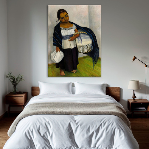 Cuadro Diego Rivera Niña En Azul Y Blanco Arte México 90 Cm