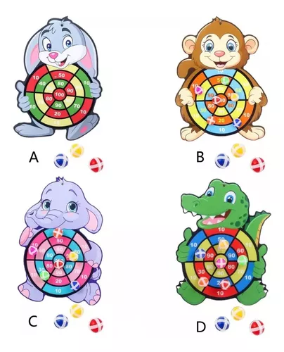 Jogo de tabuleiro de de animal de desenho com 12 bolas pegajosas