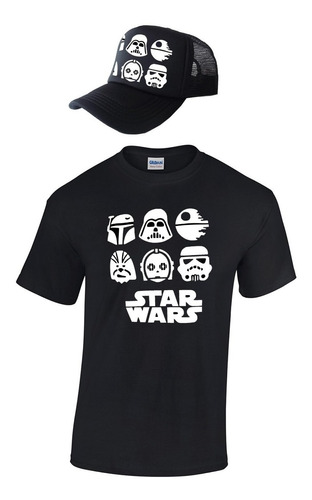 Camiseta Y Gorra Star Wars Hombre 100%algodon