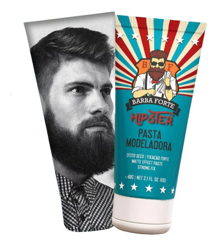 Pasta Modeladora Efecto Seco Hipster 60g Barba Forte
