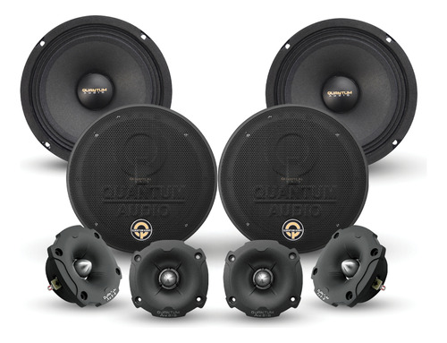 Set De Medios Quantum Pro6k4mt 250w Rms 6.5 Pulgadas 4 Ohms
