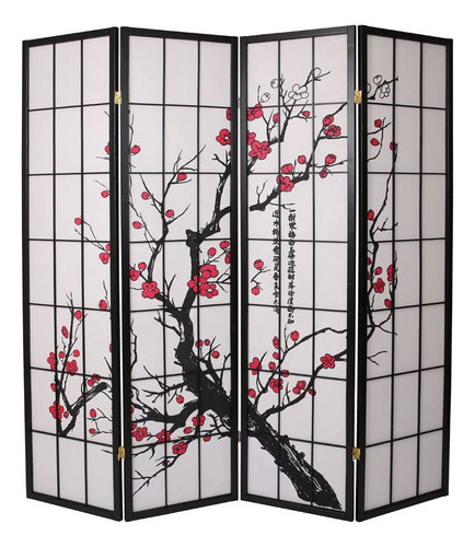 Separador De Ambiente De 4 Paneles Negro 18m X 18m