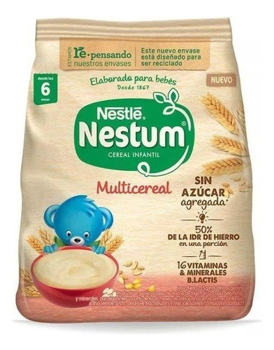 Nestum Cereal Infantil Multicereal Sin Azucar Bolsa X 225 Gr