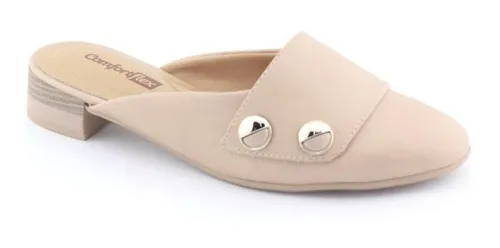 Tamanco Mule Flats Feminino 1990305 Original Comfortflex