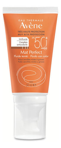 Protector solar Avène Fluido FPS 50 Color Mat-Perfect en tubo dosificador de 50 mL