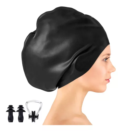 Gorro Piscina - Gorro Natación Mujer y Hombre - Gorro Natación Pelo Largo y  Dreadlocks - Gorro de Baño Silicona Extra Grande XL y L - Gorros de