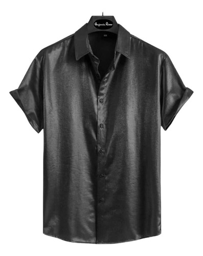 Camisa Satin Slim Color Entero Para Hombres