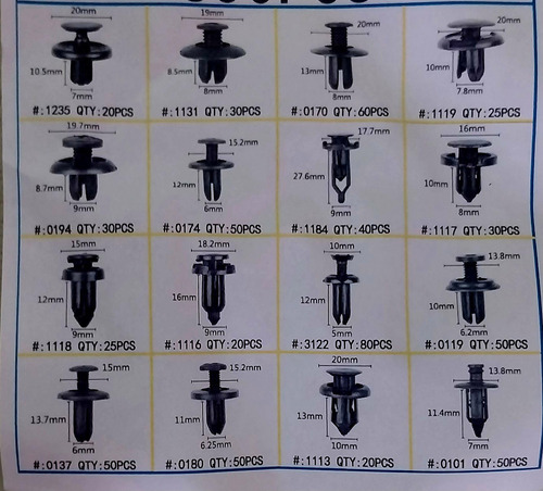 Pinza Saca Seguros Tapiceria Automotor+630pc Clips Plasticos
