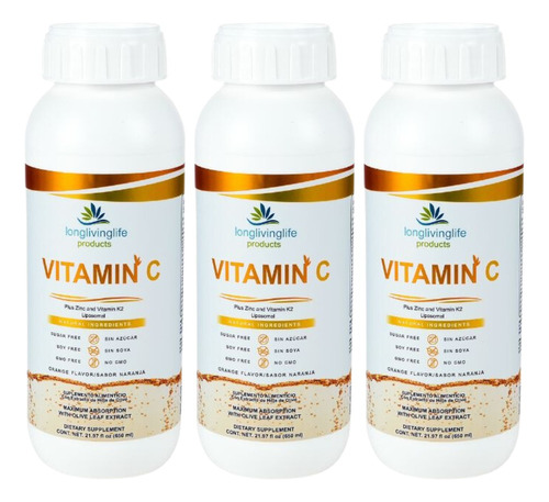 Nano Liposomal Vitamina C Con Zinc Y K2 (3 Pack)