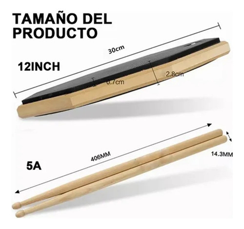 Batería Pad Practicador De 12 Pulgadas