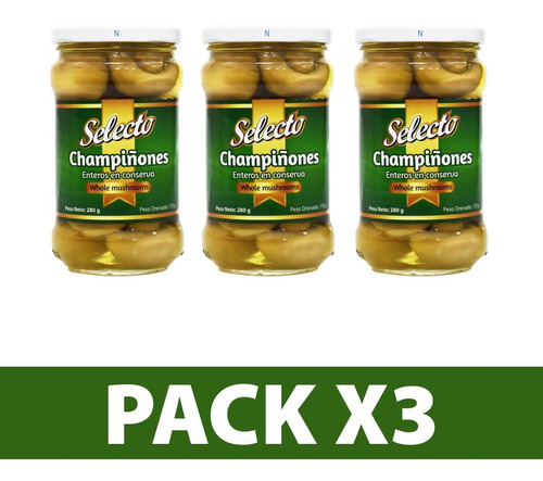 Pack X 3 Und Champiñones Enteros Selecto - Kg a $85