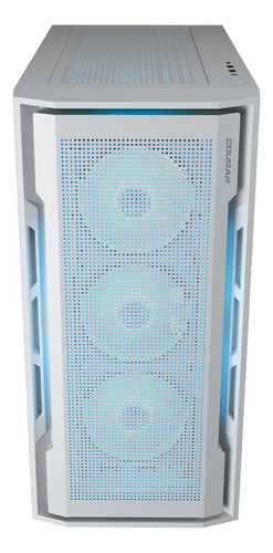 Gabinete Cougar Uniface Rgb Blanco Con Vidrio Templado Nnet