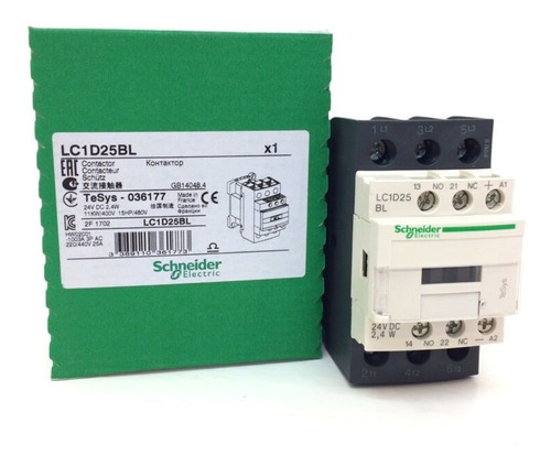 Contactor 25amp 24vdc 2.4w Lc1d25bl Schneider Electric